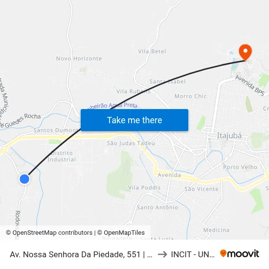 Av. Nossa Senhora Da Piedade, 551 | Country to INCIT - UNIFEI map