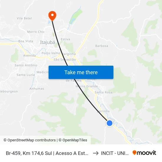 Br-459, Km 174,6 Sul | Acesso A Estância to INCIT - UNIFEI map