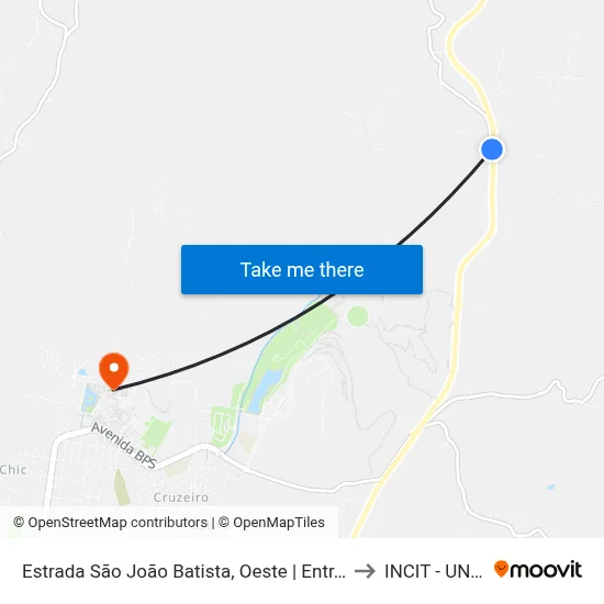 Estrada São João Batista, Oeste | Entr. Br-383 to INCIT - UNIFEI map