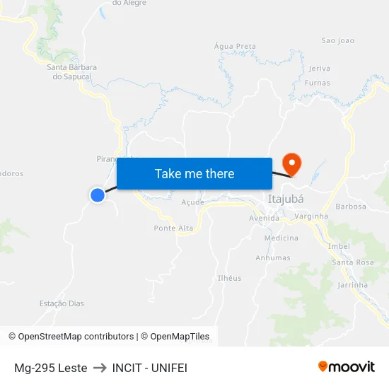 Mg-295 Leste to INCIT - UNIFEI map