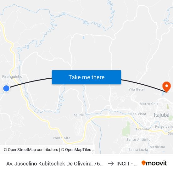 Av. Juscelino Kubitschek De Oliveira, 764 | Assembleia De Deus to INCIT - UNIFEI map