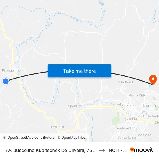 Av. Juscelino Kubitschek De Oliveira, 764 | Assembleia De Deus to INCIT - UNIFEI map