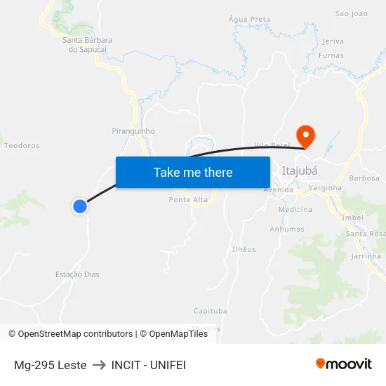 Mg-295 Leste to INCIT - UNIFEI map