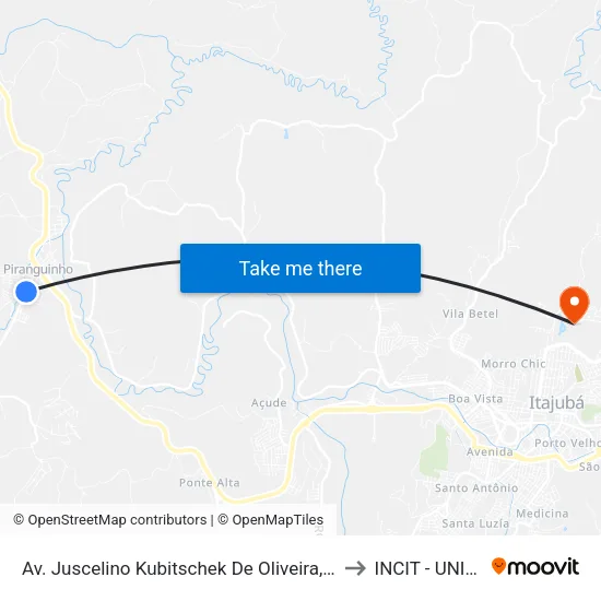 Av. Juscelino Kubitschek De Oliveira, 413 to INCIT - UNIFEI map