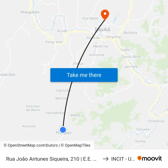 Rua João Antunes Siqueira, 210 | E.E. Mário Casassanta to INCIT - UNIFEI map