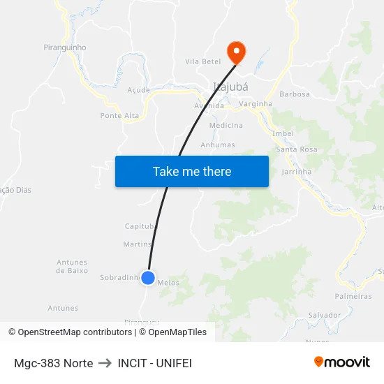 Mgc-383 Norte to INCIT - UNIFEI map