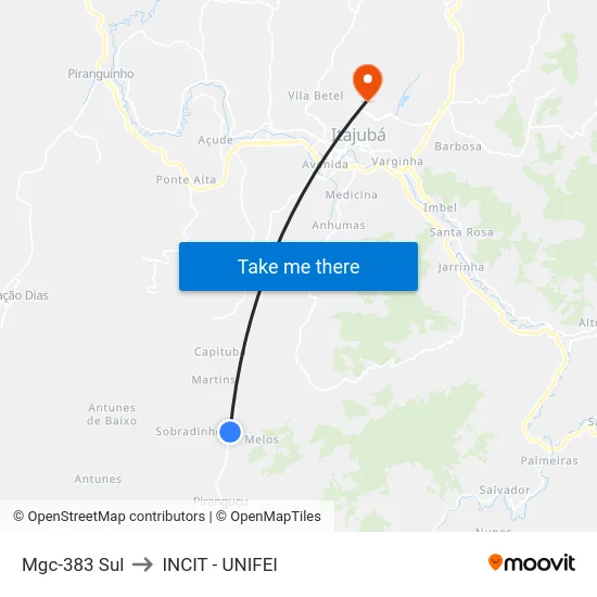 Mgc-383 Sul to INCIT - UNIFEI map