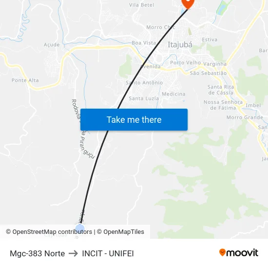 Mgc-383 Norte to INCIT - UNIFEI map