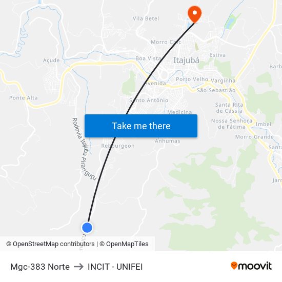 Mgc-383 Norte to INCIT - UNIFEI map