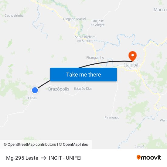 Mg-295 Leste to INCIT - UNIFEI map