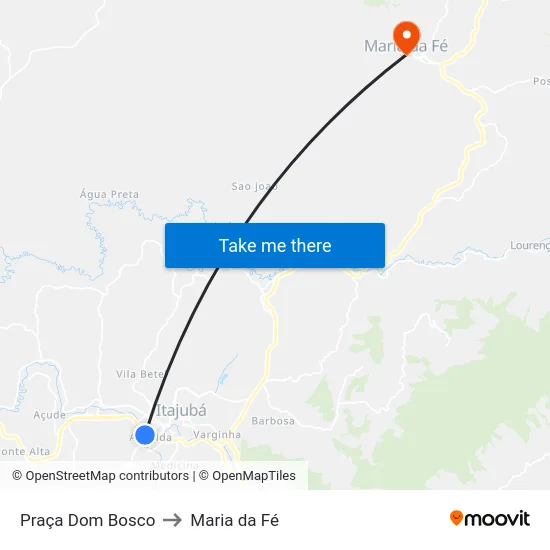 Praça Dom Bosco to Maria da Fé map
