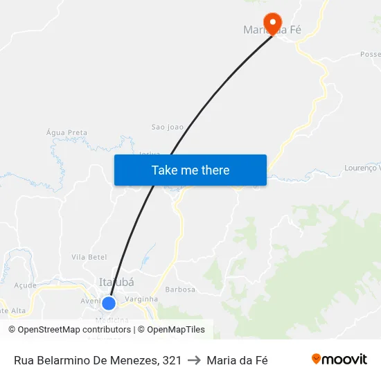 Rua Belarmino De Menezes, 321 to Maria da Fé map