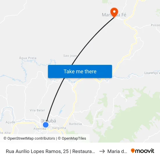 Rua Aurílio Lopes Ramos, 25 | Restaurante Popular to Maria da Fé map