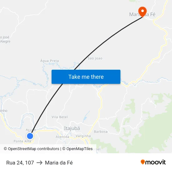 Rua 24, 107 to Maria da Fé map