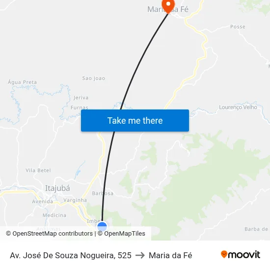 Av. José De Souza Nogueira, 525 to Maria da Fé map