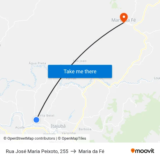 Rua José Maria Peixoto, 255 to Maria da Fé map