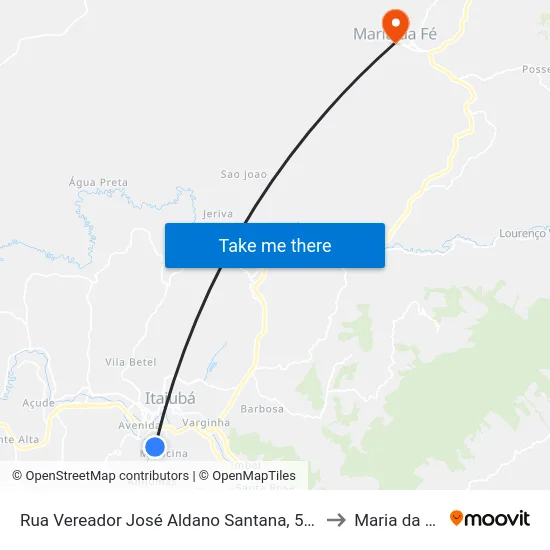 Rua Vereador José Aldano Santana, 586 to Maria da Fé map