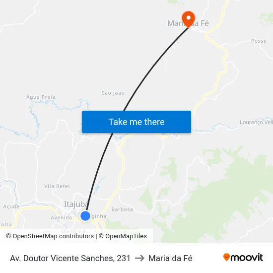 Av. Doutor Vicente Sanches, 231 to Maria da Fé map