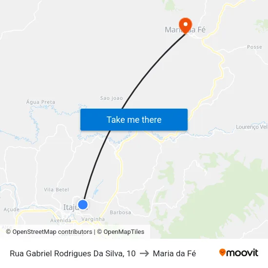Rua Gabriel Rodrigues Da Silva, 10 to Maria da Fé map