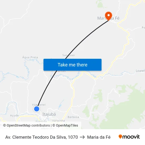 Av. Clemente Teodoro Da Silva, 1070 to Maria da Fé map