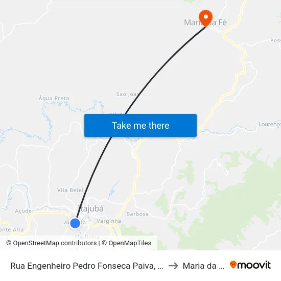 Rua Engenheiro Pedro Fonseca Paiva, 125 to Maria da Fé map