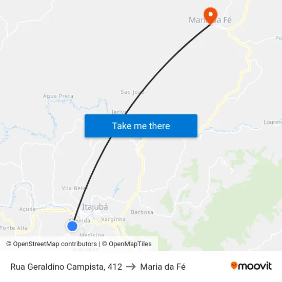 Rua Geraldino Campista, 412 to Maria da Fé map