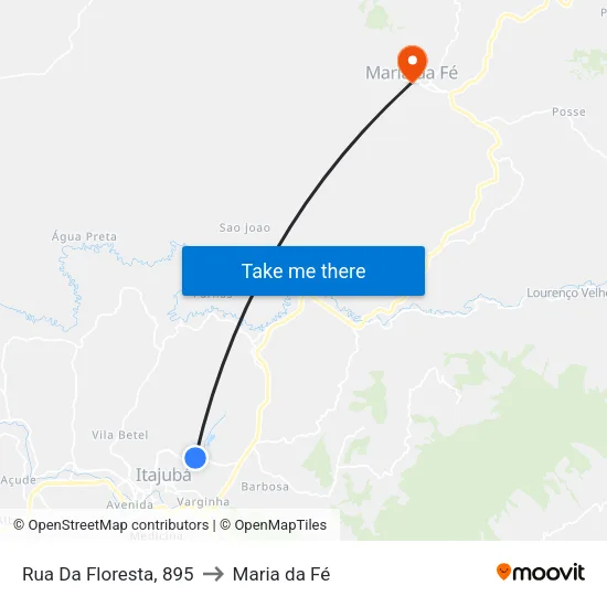 Rua Da Floresta, 895 to Maria da Fé map