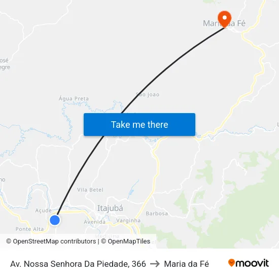 Av. Nossa Senhora Da Piedade, 366 to Maria da Fé map
