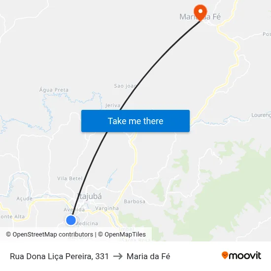 Rua Dona Liça Pereira, 331 to Maria da Fé map