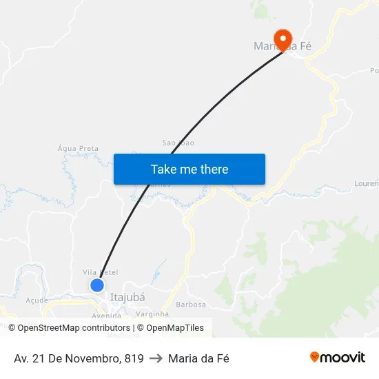 Av. 21 De Novembro, 819 to Maria da Fé map