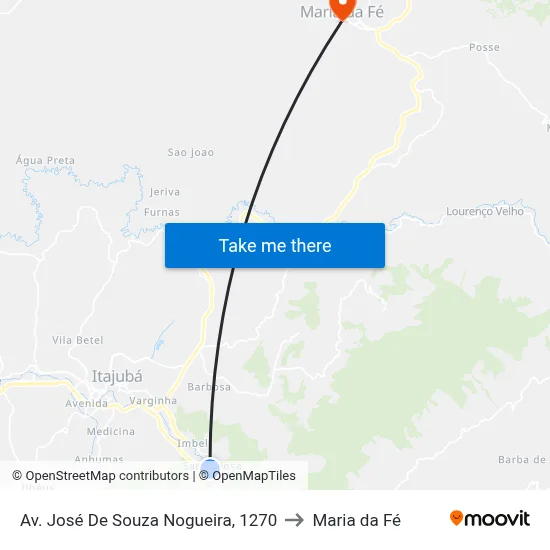 Av. José De Souza Nogueira, 1270 to Maria da Fé map