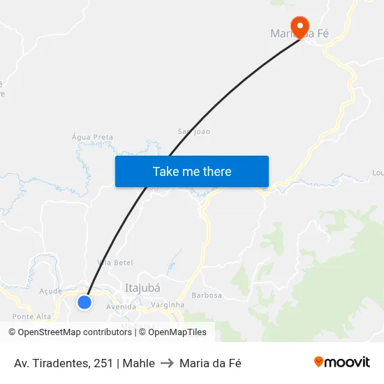 Av. Tiradentes, 251 | Mahle to Maria da Fé map