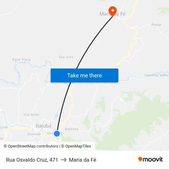 Rua Osvaldo Cruz, 471 to Maria da Fé map