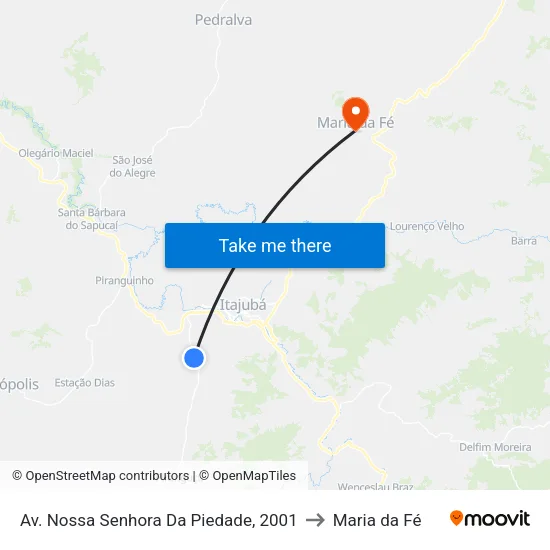 Av. Nossa Senhora Da Piedade, 2001 to Maria da Fé map