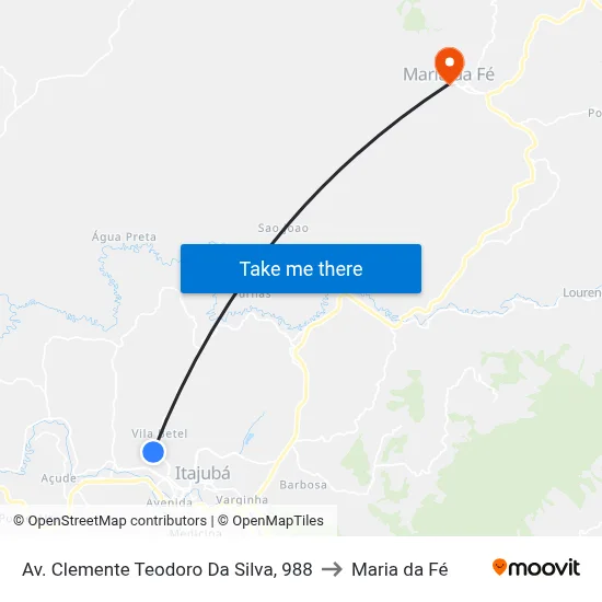 Av. Clemente Teodoro Da Silva, 988 to Maria da Fé map