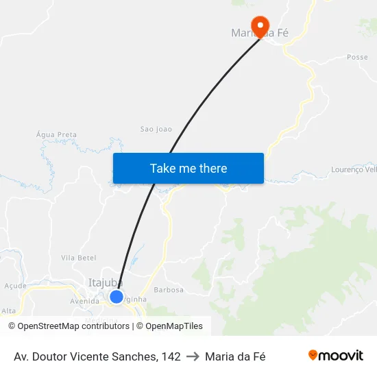 Av. Doutor Vicente Sanches, 142 to Maria da Fé map