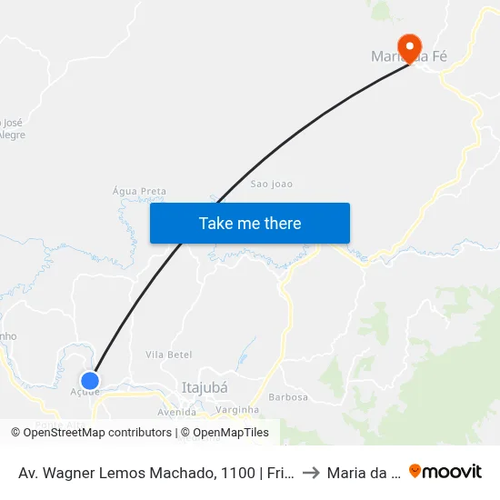 Av. Wagner Lemos Machado, 1100 | Frivasa to Maria da Fé map