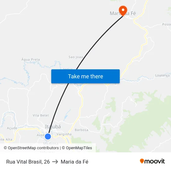 Rua Vital Brasil, 26 to Maria da Fé map