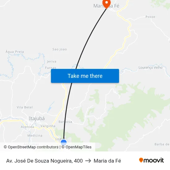 Av. José De Souza Nogueira, 400 to Maria da Fé map