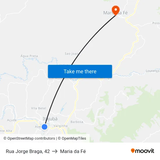 Rua Jorge Braga, 42 to Maria da Fé map