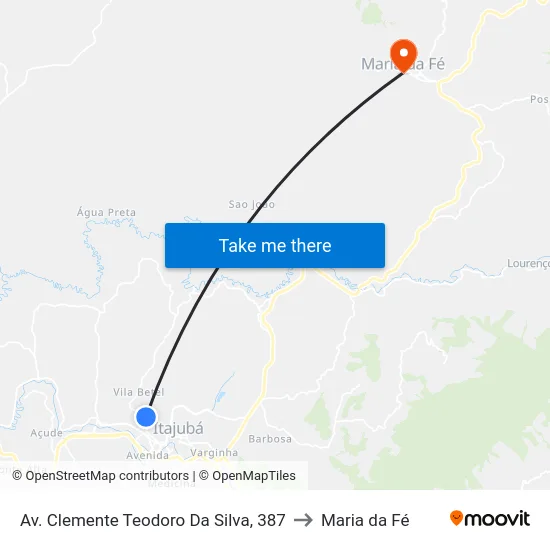 Av. Clemente Teodoro Da Silva, 387 to Maria da Fé map