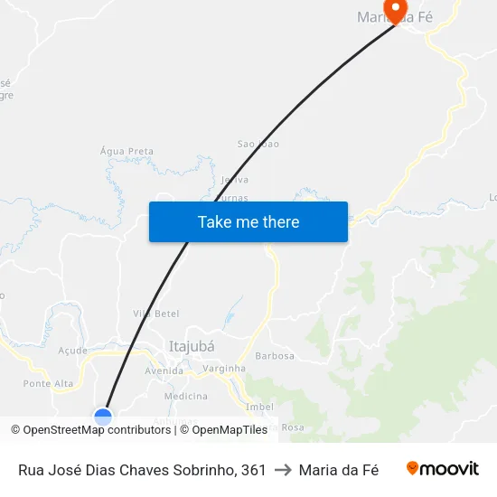 Rua José Dias Chaves Sobrinho, 361 to Maria da Fé map