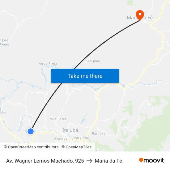 Av. Wagner Lemos Machado, 925 to Maria da Fé map