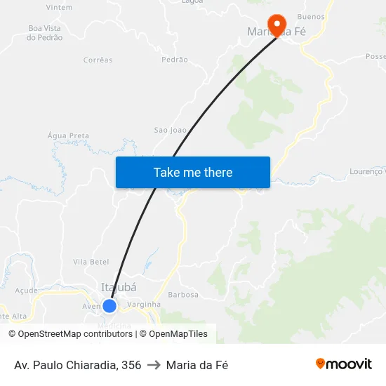 Av. Paulo Chiaradia, 356 to Maria da Fé map