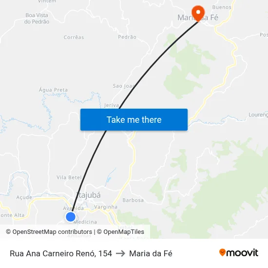 Rua Ana Carneiro Renó, 154 to Maria da Fé map