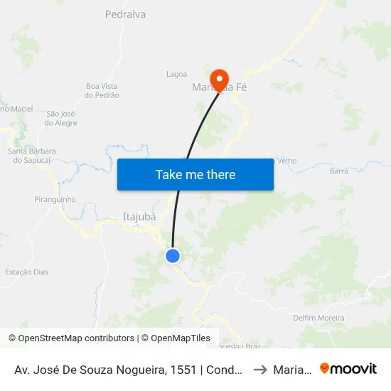 Av. José De Souza Nogueira, 1551 | Condomínio Residencial Do Ipê to Maria da Fé map
