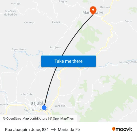 Rua Joaquim José, 831 to Maria da Fé map