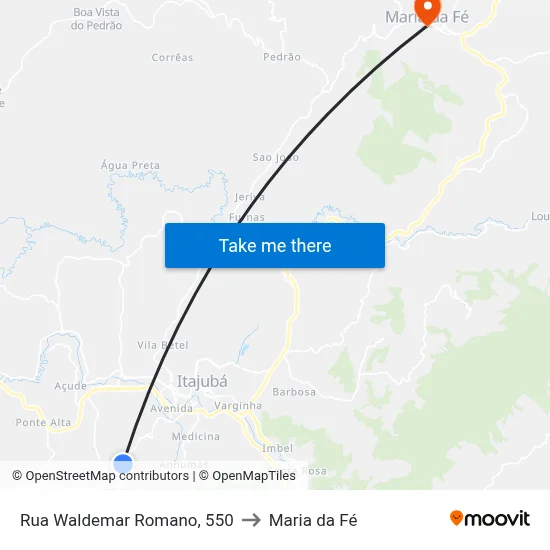Rua Waldemar Romano, 550 to Maria da Fé map