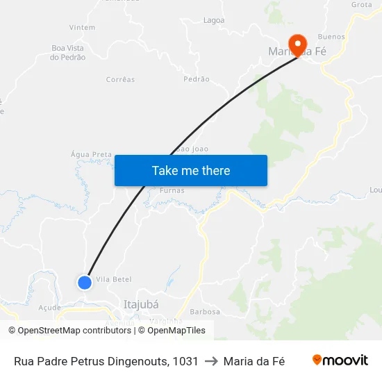 Rua Padre Petrus Dingenouts, 1031 to Maria da Fé map