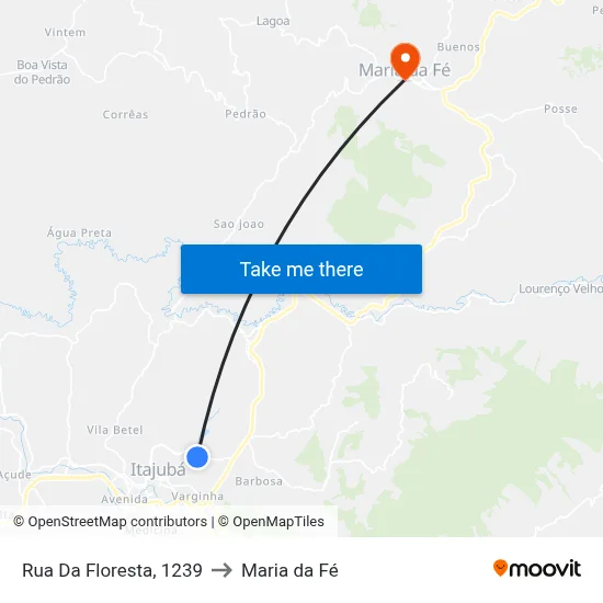 Rua Da Floresta, 1239 to Maria da Fé map
